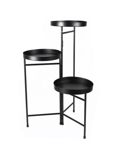 Soporte para plantas con forma de abanico metálico para jardín y metal negro, 54 x 27 x 76 cm