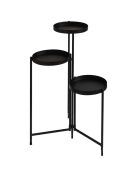 Soporte para plantas con forma de abanico metálico para jardín y metal negro, 54 x 27 x 76 cm