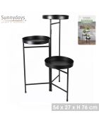 Soporte para plantas con forma de abanico metálico para jardín y metal negro, 54 x 27 x 76 cm