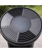 Elite schwarzer Barbecue-Grill mit Holzhalter - D.61 cm