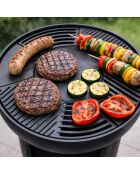 Elite schwarzer Barbecue-Grill mit Holzhalter - D.61 cm