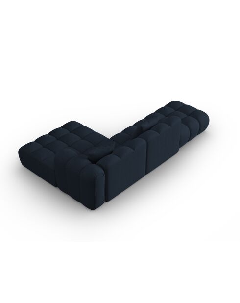 Canapé d'angle droit modulaire Elise 4 places bleu roi - 300x190x70 cm