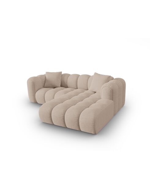 Canapé d'angle droit modulaire Elise 3 places cappuccino - 238x190x70 cm