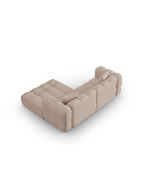 Canapé d'angle droit modulaire Elise 3 places cappuccino - 238x190x70 cm