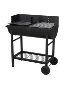 Schwarzer Elite-Grill mit Metallablage - 89x47x89 cm