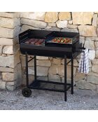 Schwarzer Elite-Grill mit Metallablage - 89x47x89 cm