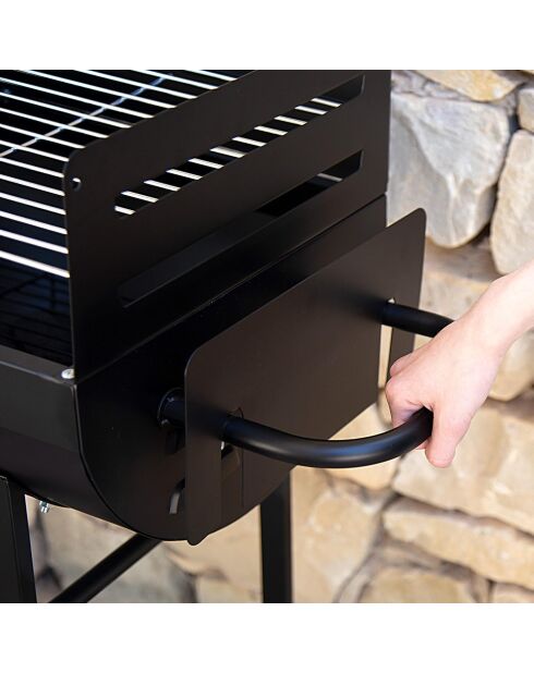 Schwarzer Elite-Grill mit Metallablage - 89x47x89 cm