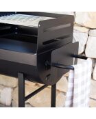 Schwarzer Elite-Grill mit Metallablage - 89x47x89 cm