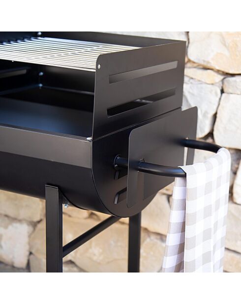 Schwarzer Elite-Grill mit Metallablage - 89x47x89 cm
