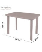Table de jardin Faretto taupe - 100x70cm
