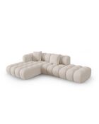 Canapé d'angle gauche modulaire Elise 4 places beige - 300x190x70 cm