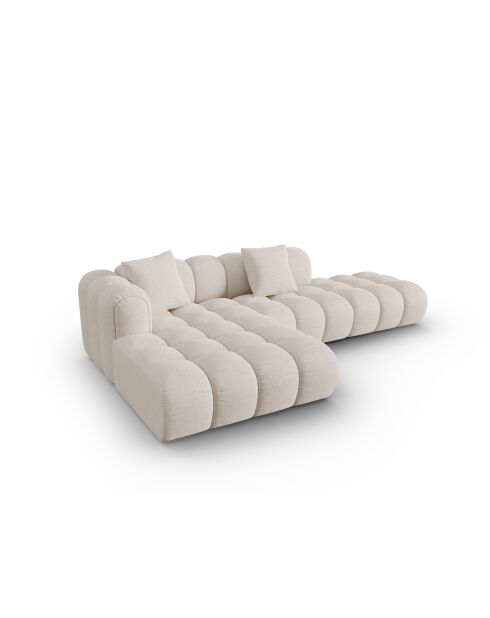 Canapé d'angle gauche modulaire Elise 4 places beige - 300x190x70 cm