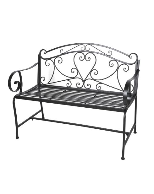 Banc en métal Mon jardin pliable noir - 110x56x9cm