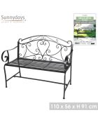 Banc en métal Mon jardin pliable noir - 110x56x9cm
