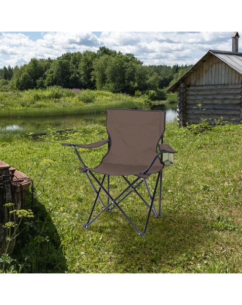 Fauteuil Le camping taupe - 82x50x80cm