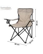 Fauteuil Le camping taupe - 82x50x80cm