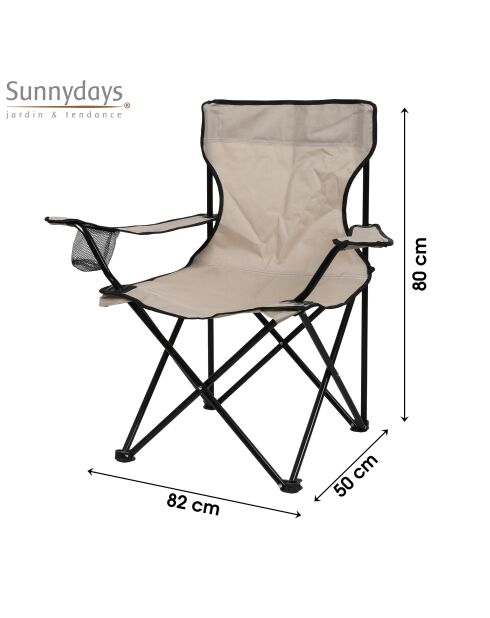Fauteuil Le camping taupe - 82x50x80cm