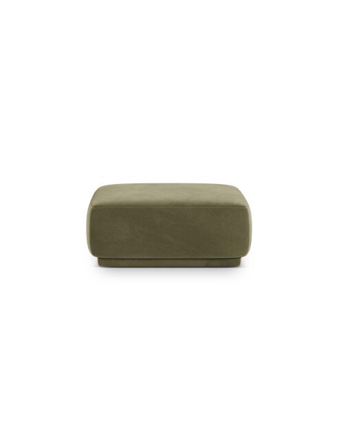 Pouf velours Louis 1 place vert - 90x90x42 cm