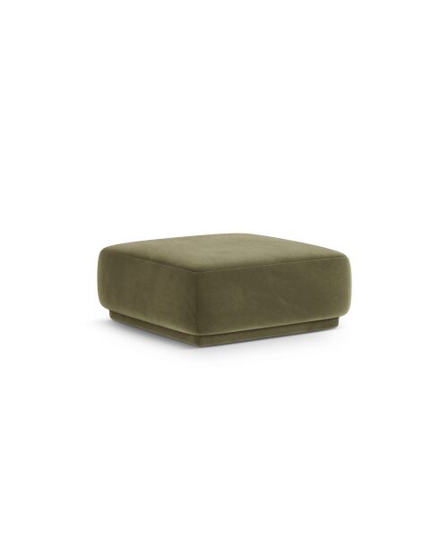 Pouf velours Louis 1 place vert - 90x90x42 cm