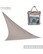 Vela ombreggiante Polo in poliestere 160gr/m2 taupe - 3,6x3,6x3,6 m