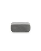 Pouf velours Louis 1 place gris - 90x90x42 cm