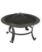 Elite schwarze Feuerschale mit Schürhaken und Deckel - D.76 cm