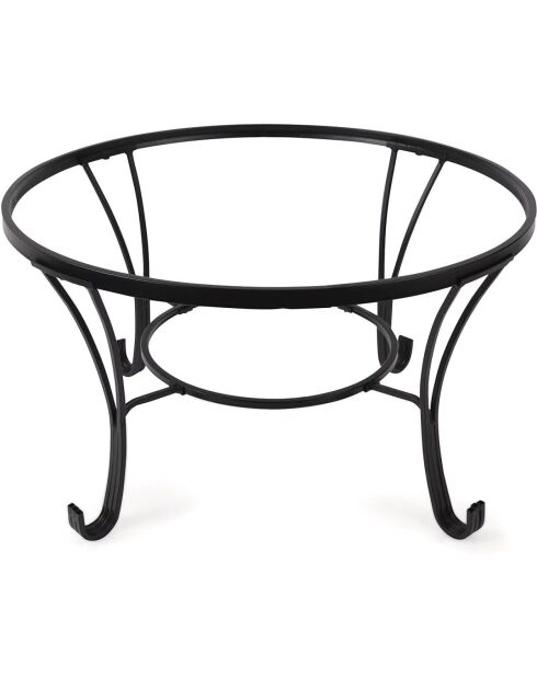 Elite schwarze Feuerschale mit Schürhaken und Deckel - D.76 cm