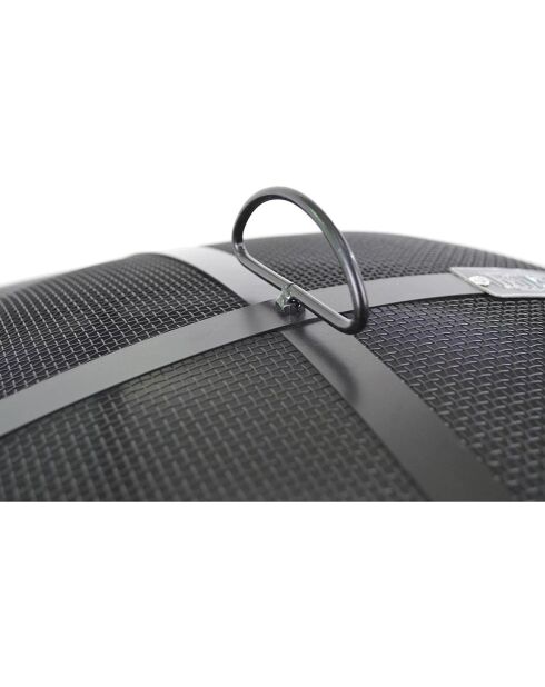 Elite schwarze Feuerschale mit Schürhaken und Deckel - D.76 cm