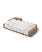 Canapé d'angle gauche velours convertible avec coffre de rangement Simona 4 places beige foncé - 275x142x84 cm
