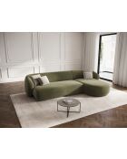 Canapé d'angle droit velours Louis 4 places vert - 260x155x74 cm