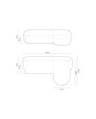 Canapé d'angle droit velours Louis 4 places vert - 260x155x74 cm