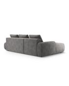 Canapé d'angle gauche velours convertible avec coffre de rangement Simona 4 places gris - 275x142x84 cm