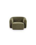 Fauteuil en velours Louis 1 place vert - 93x90x74 cm