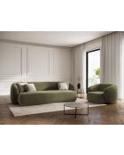 Fauteuil en velours Louis 1 place vert - 93x90x74 cm