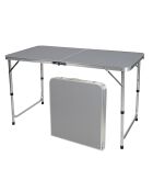 Faltbarer grauer Aluminium-Campingtisch - 120x60x67 cm