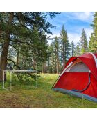 Faltbarer grauer Aluminium-Campingtisch - 120x60x67 cm