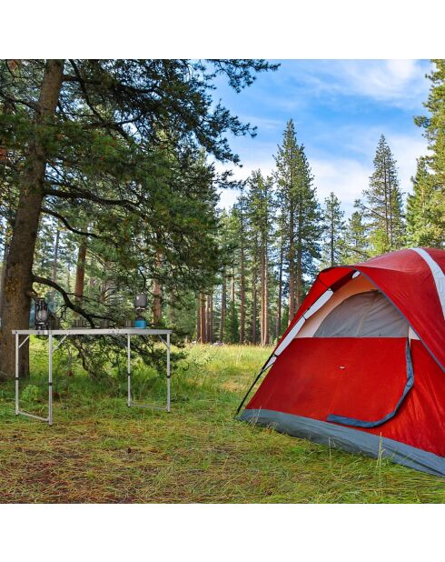 Faltbarer grauer Aluminium-Campingtisch - 120x60x67 cm