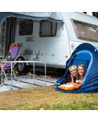Faltbarer grauer Aluminium-Campingtisch - 120x60x67 cm