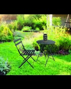 Anthrazitgrauer klappbarer Metalltisch Mistral - D.60xH.71cm