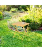 Mistral opvouwbare metalen tafel mosterdgeel - 40x40x45cm