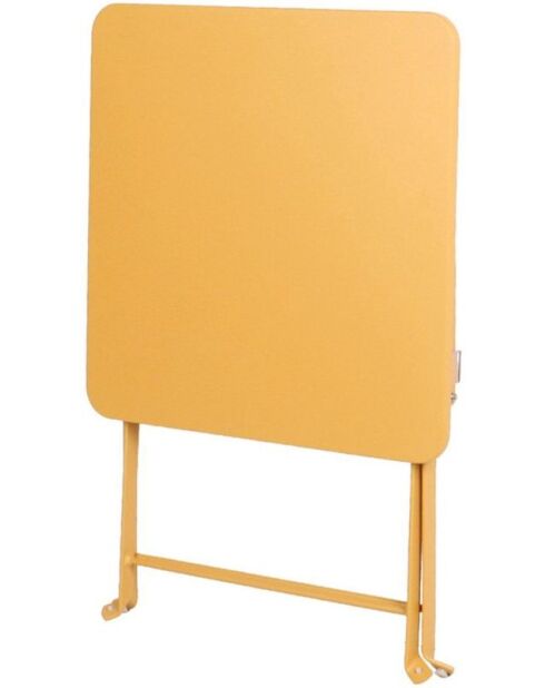 Mistral opvouwbare metalen tafel mosterdgeel - 40x40x45cm