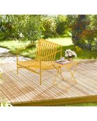 Mistral opvouwbare metalen tafel mosterdgeel - 40x40x45cm