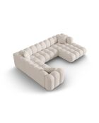 Elise 6-zits beige modulaire panoramische linkerhoekbank - 330x238x70 cm