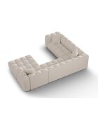 Elise 6-zits beige modulaire panoramische linkerhoekbank - 330x238x70 cm