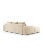 Simona 3-zits lichtbeige converteerbare fluwelen linkerhoekbank met opbergbox - 275x142x84 cm