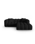 Divano angolare destro modulare nero Elise 3 posti - 238x190x70 cm