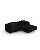 Divano angolare destro modulare nero Elise 3 posti - 238x190x70 cm