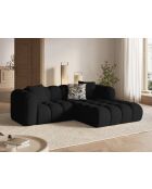 Divano angolare destro modulare nero Elise 3 posti - 238x190x70 cm