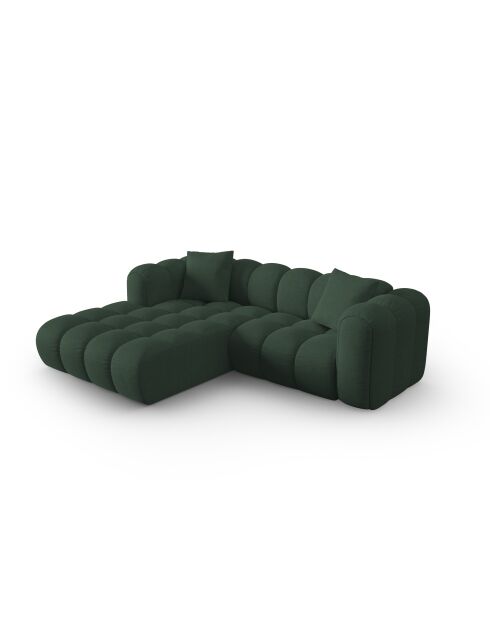 Canapé d'angle gauche modulaire Elise 3 places vert de mer - 238x190x70 cm