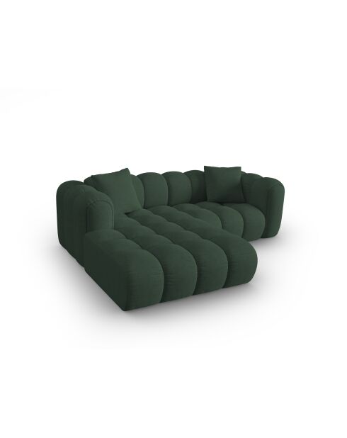 Canapé d'angle gauche modulaire Elise 3 places vert de mer - 238x190x70 cm